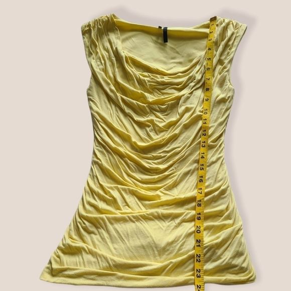 🌹 2/$15 Maurices Ruched Pastel Yellow Blouse Slee - Picture 7 of 13